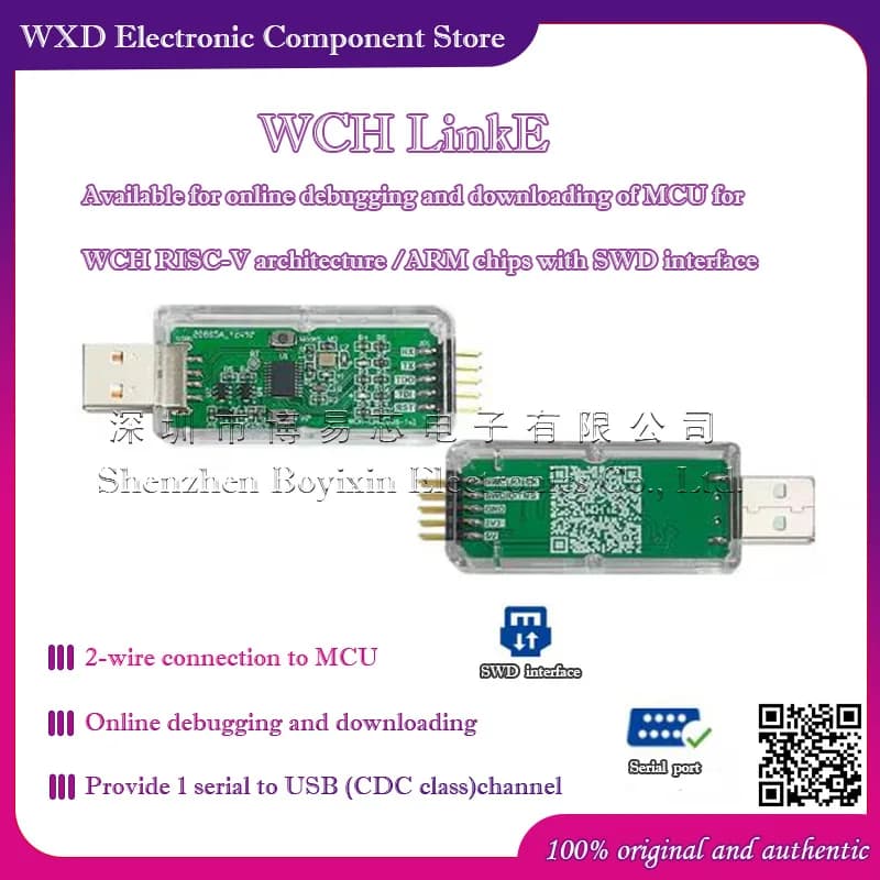 WCH LinkE Online Download Debugger Support WCH RISC-V Architecture MCU/SWD Interface ARM Chip 1 Serial Port to USB Channel