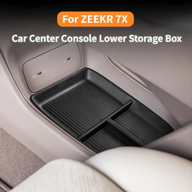 For ZEEKR 7X Car Central Control Lower Storage Box Tray Container Organizer Storage Box Armrest Box Under Storage Box Accessory