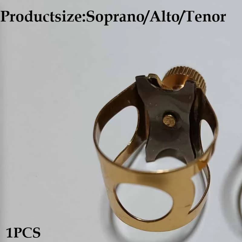 Pure metal saxophone ligature suitable for alto, tenor, soprano saxophones, Wind Instrument  Accessories,Single Screw Adjustment