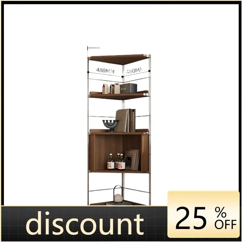 LMM vintage solid wood corner cabinet living room storage bookshelf