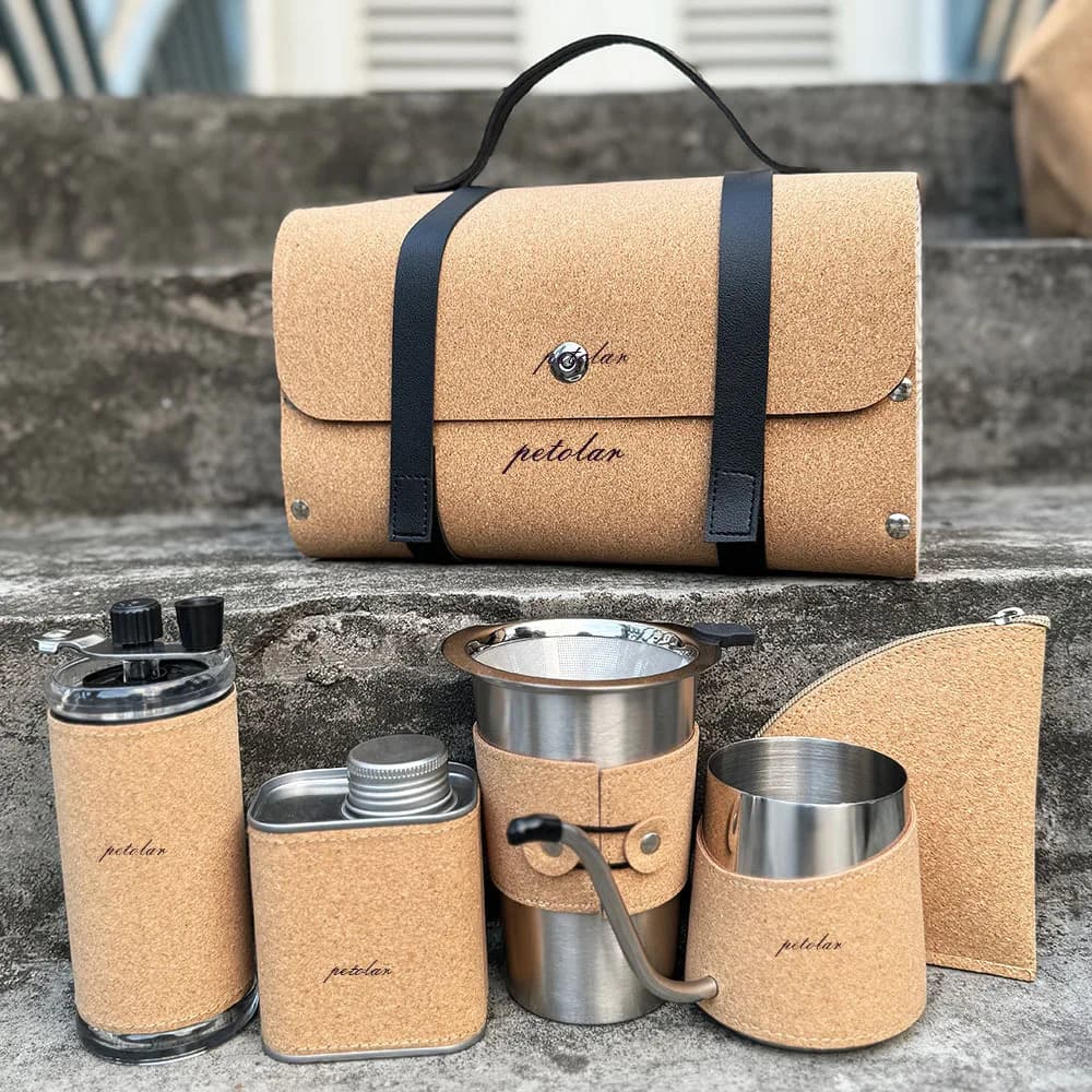 Travel camping hand-brewed coffee set, full set of outdoor coffee tools hand-ground