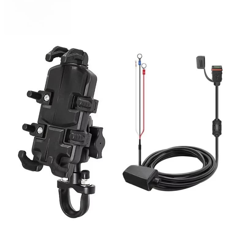 Single USB charging car motorcycle mobile bracket durable 360 degree rotating stainless steel charger
