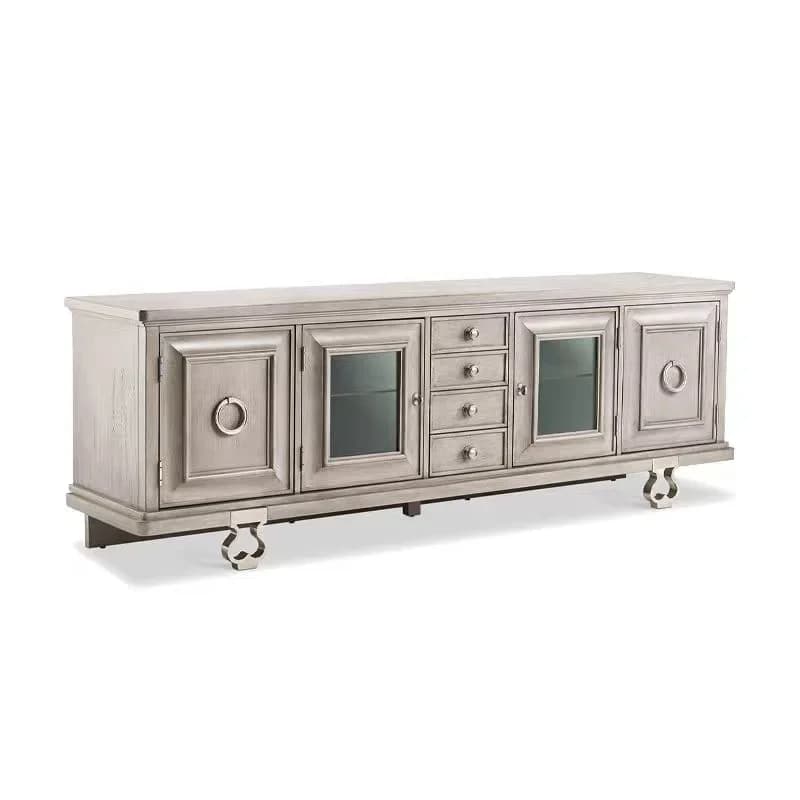 American light luxury solid wood TV cabinet combination storage cabinet