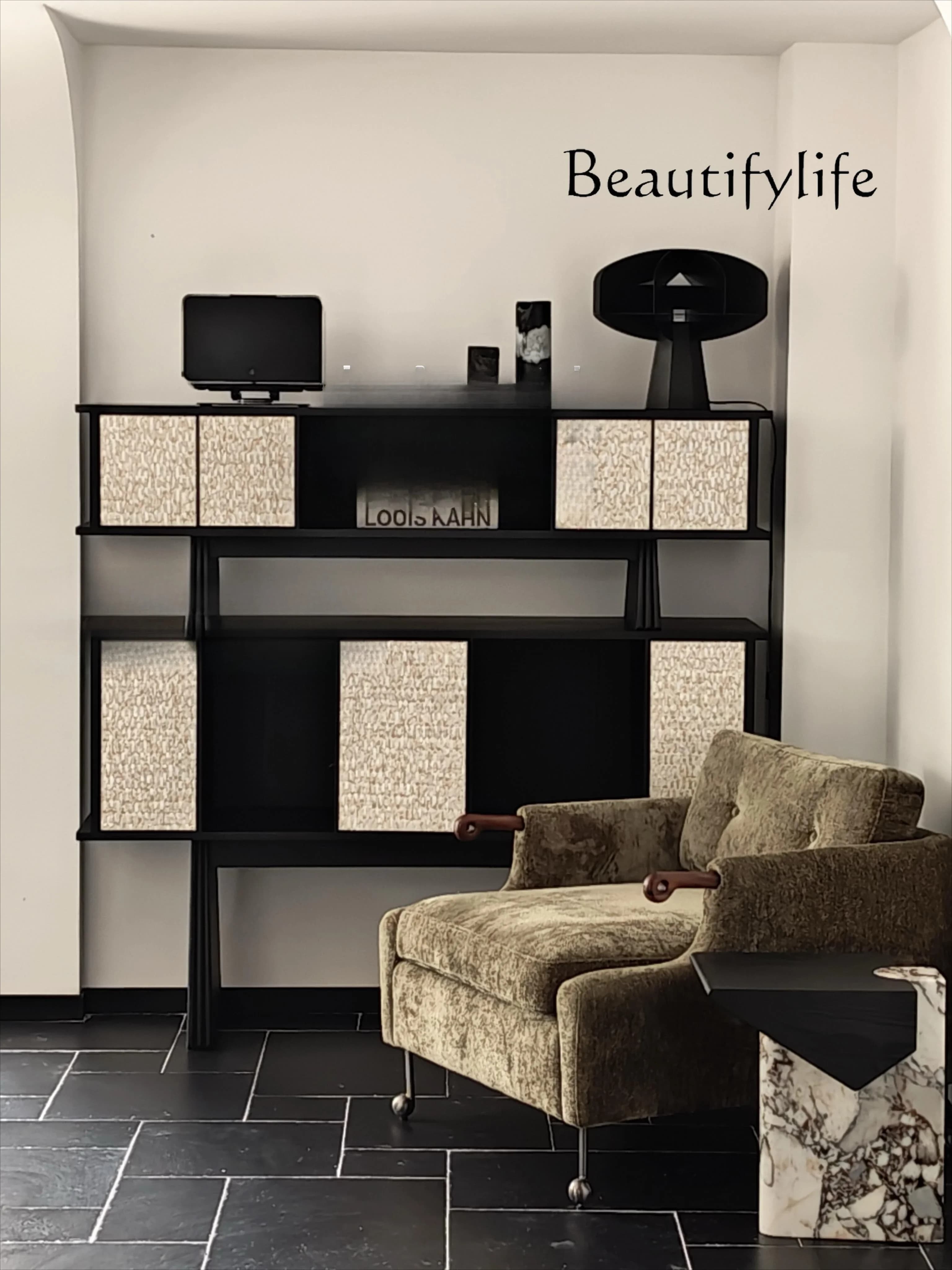 BX Medieval Solid Wood Bookcase New Italian Minimalist Side Cabinet Imported Ash Wood Locker Villa Solid Wood