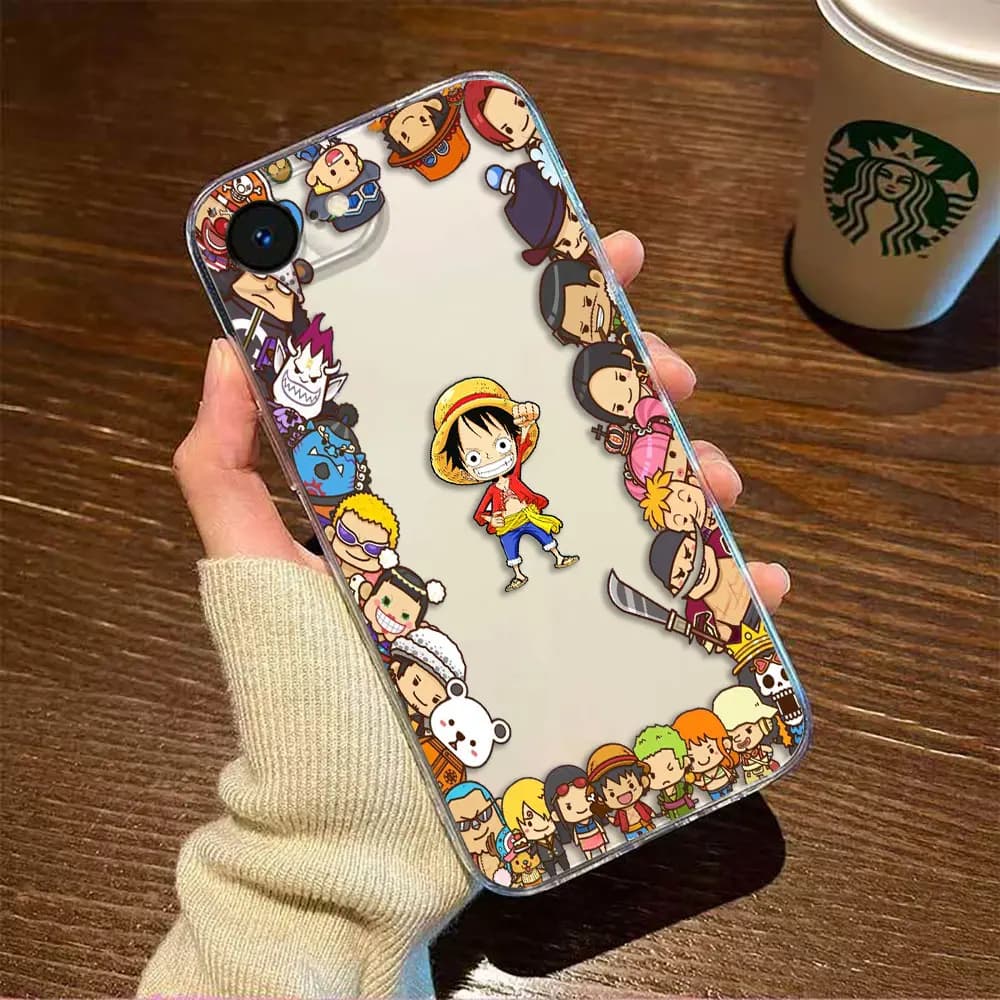 One P-Piece Monkey D Luffys Zoro Clear Phone Case For iPhone Apple 17 AIR 17E 16E 16 15 14 Plus 12 13 11 XR Pro Max Case Cover