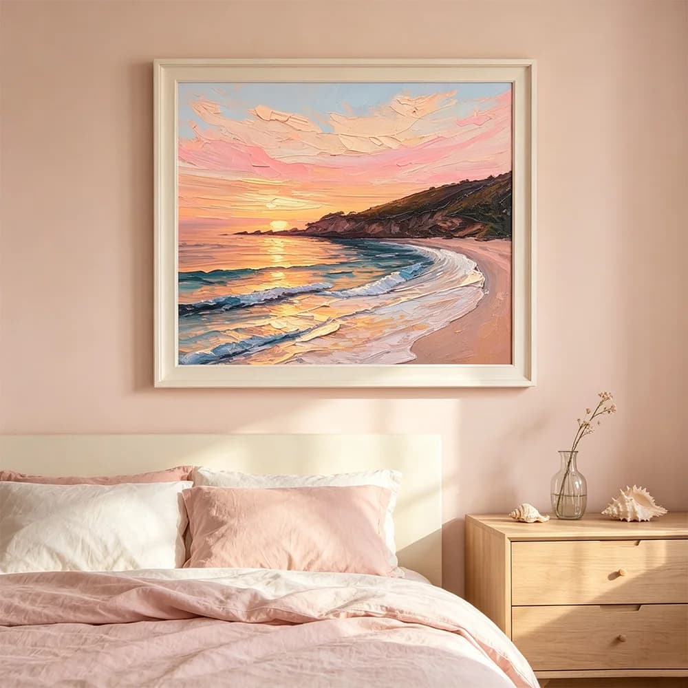 Sunset Seascape Wall Art HD Canvas Print Poster Sunrise Beach Landscape Picture Home Living Room Bedroom Decoration Painting