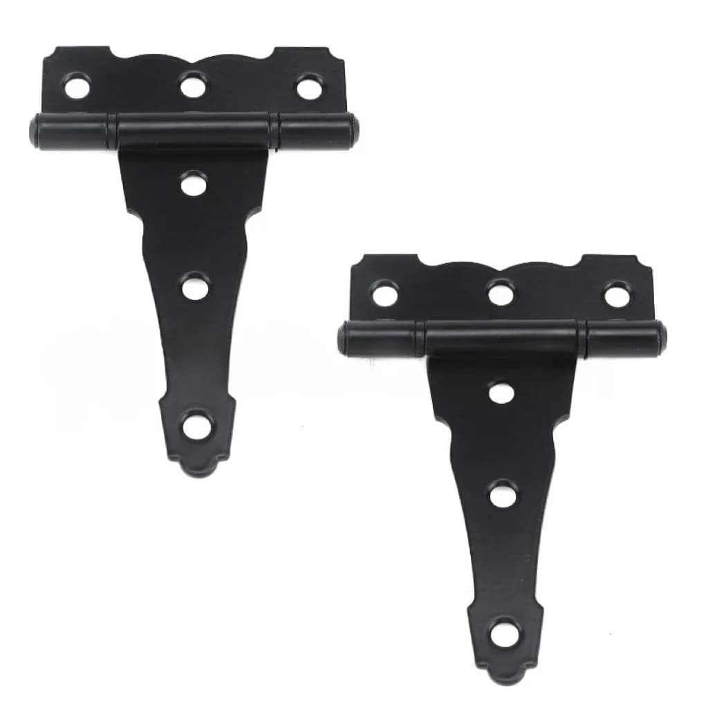 2PCS Classic Black Strap Hinges Shed Door Hinges Heavy Duty Barn Gate T-Strap Hinges