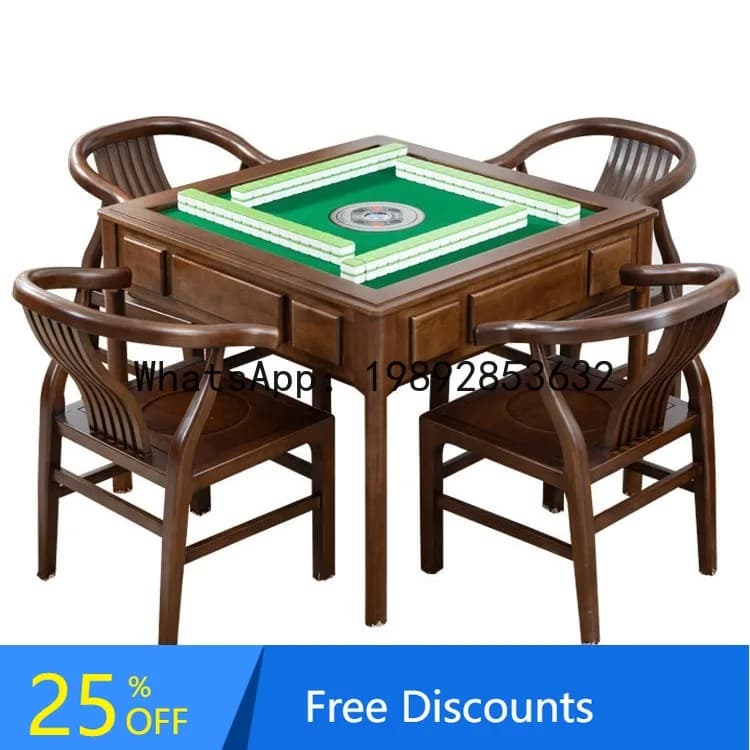 YFY Solid Wood Mahjong Table Fully  Home Mahjong Machine Dining Table Dual-use Integrated Intelligent New Chinese Style Electric