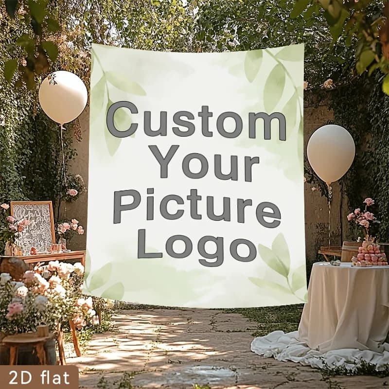 1pc Customizable Wall Decor Vertical Banner for Wedding, Baby Shower Birthday Party, Custom for Party Photobooth Props  Backdrop