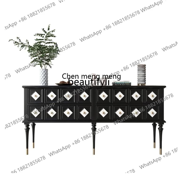 xzRetro style eight-bucket cabinet, bedroom TV, storage bucket cabinet, drawer, household, decoration, porch cabinet