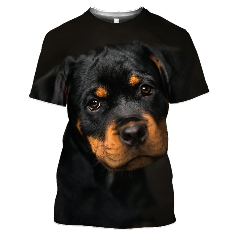 New Male And Female Animal Doberman 3d Printed T-shirt Casual Fashion Street Cool Short-sleeved Sports Light Breathable