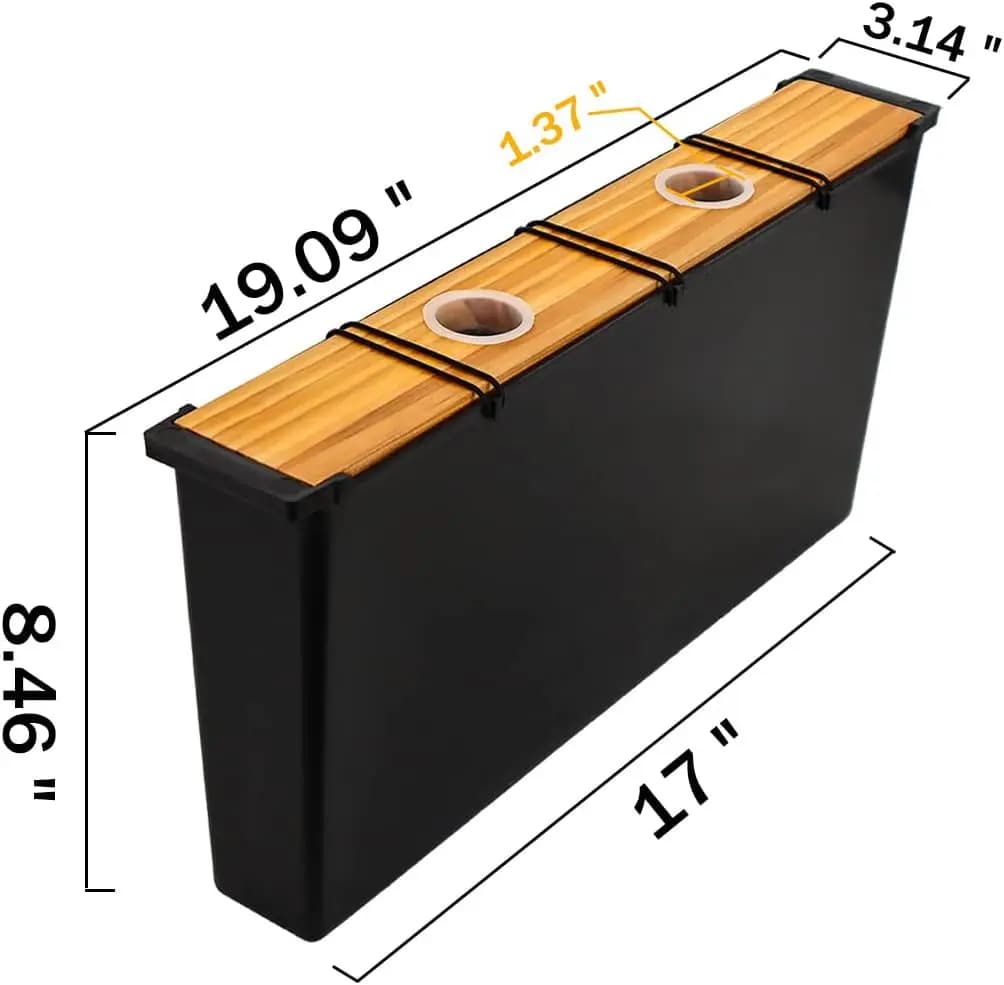 6.5L Plastic Black Bee Hive Frame Feeder with Wood Lid Bee Feeder
