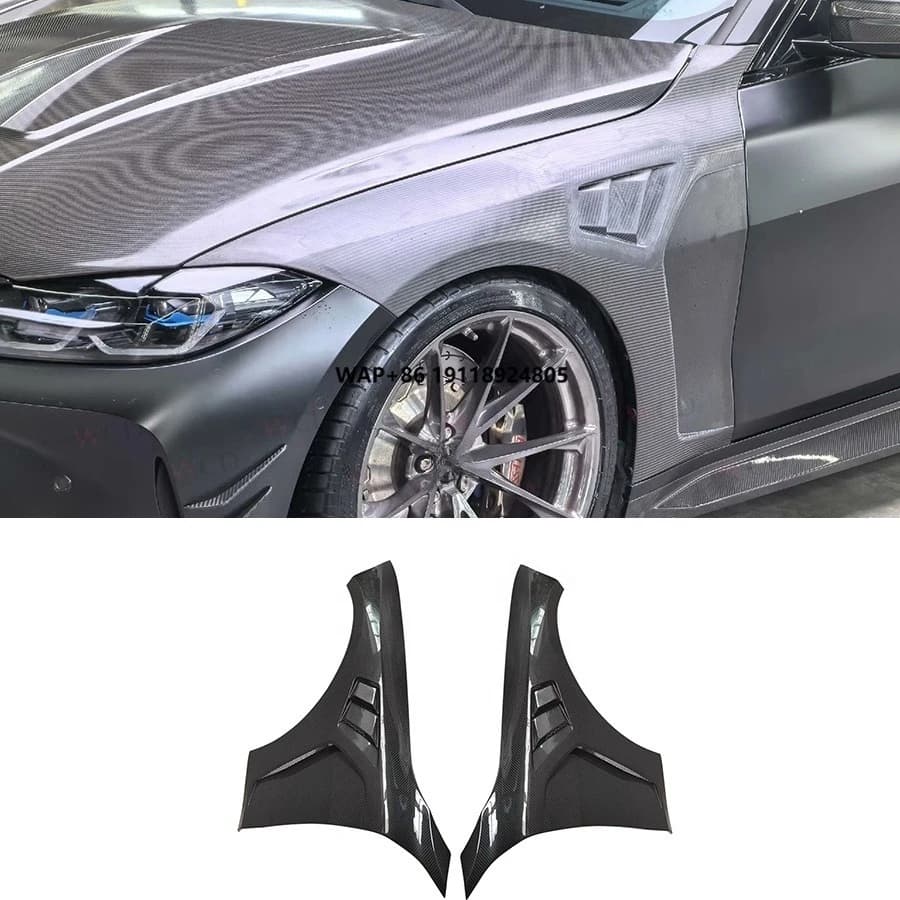 AP-N Style 2021+ for  G82 G80 G81 M3 M4 Body Kit New Dry Carbon Fiber Side Fender and Front Bumper Vented Fenders for M3 M4