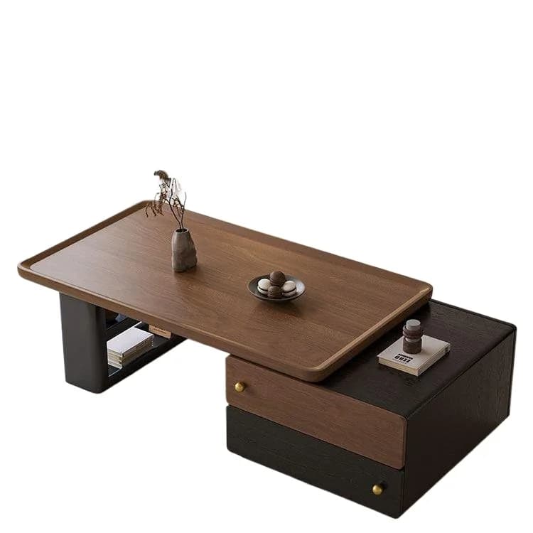 LMM vintage vintage solid wood coffee table, new light luxury living room extendable creative tea table