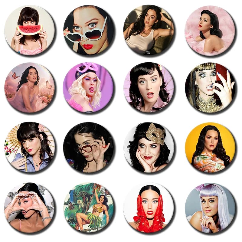 Pop Singer K-Katy Perry Soft Button Pin Music Album Cover Brooch Funny Lapel Badge Hat Clothes Accessories Jewelry Gift for Fans
