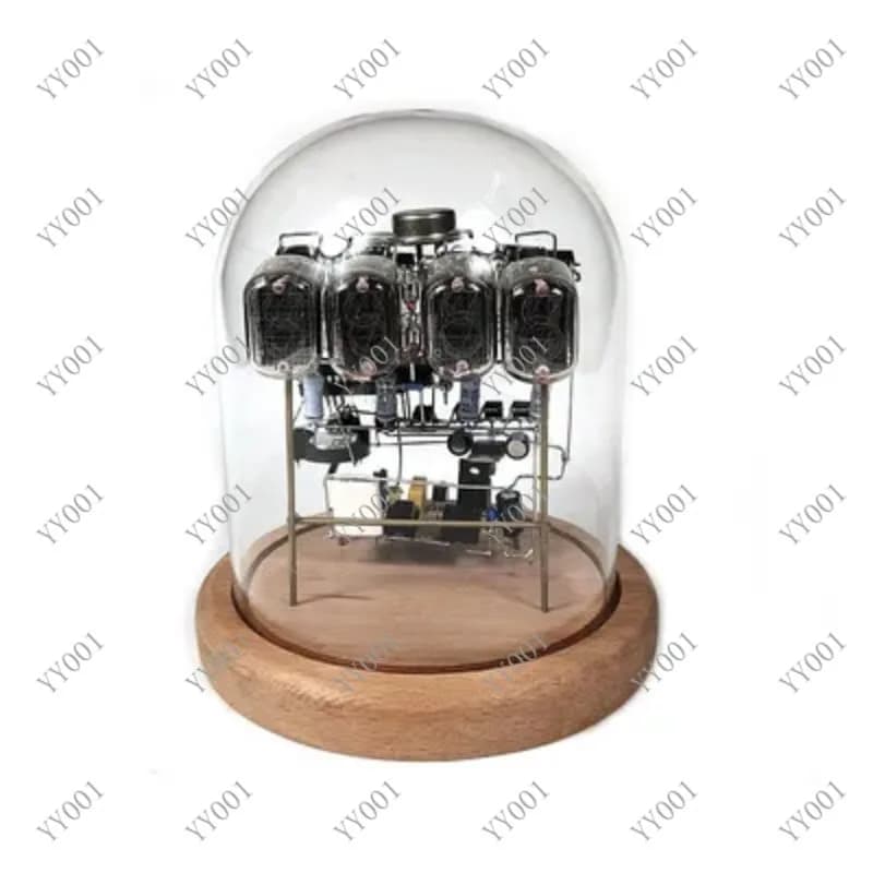 Vintage IN12 Glow Tube Desk Clock Retro Punk Style Handmade Gift for Home Decor