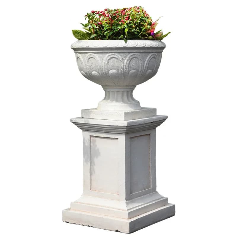 European retro peacock flower pot square Roman column, outdoor balcony courtyard villa decoration