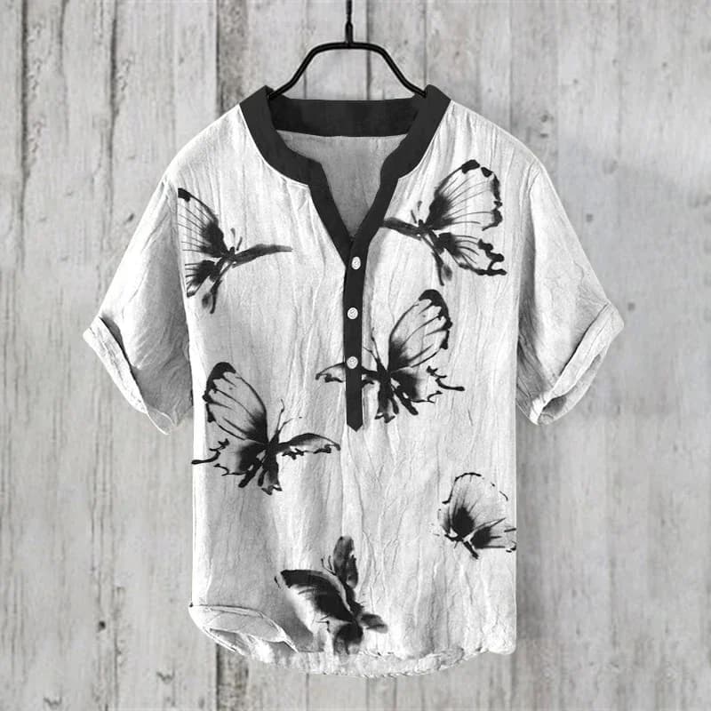2024 New Soft Summer Linen Shirt Japanese Thin Loose Cotton Linen Top for Men