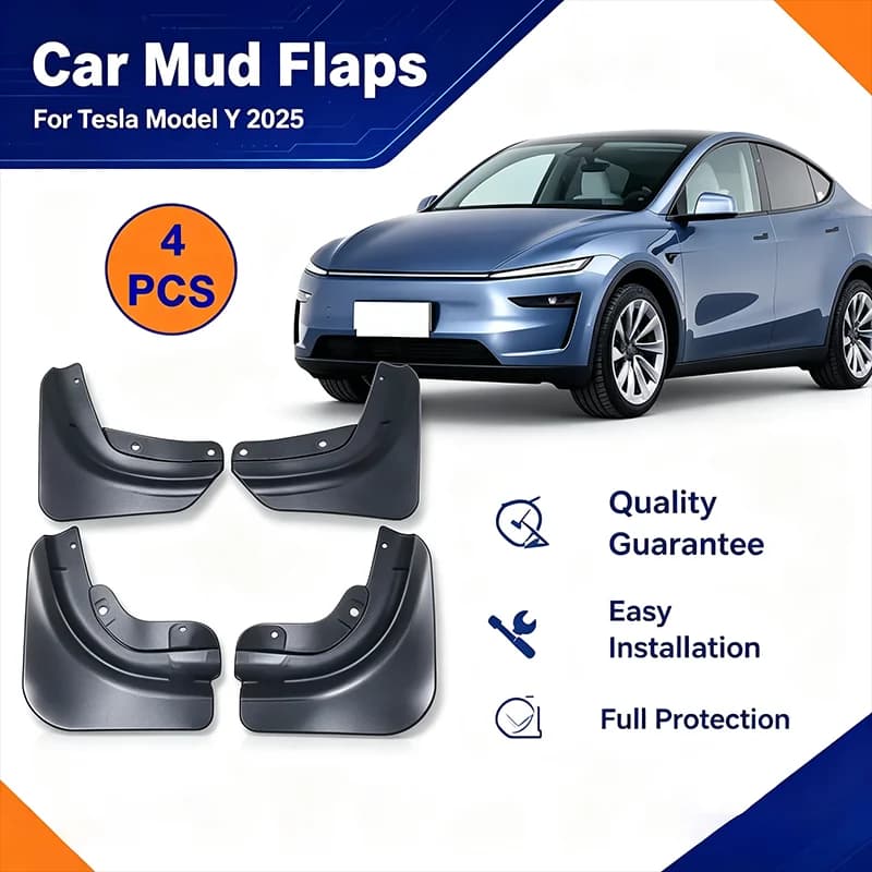 For Tesla Model Y 2025 4Pcs Heavy Duty Mud Flaps Splash Guards Front Rear Wheel Fender Mudguards Car Exterior