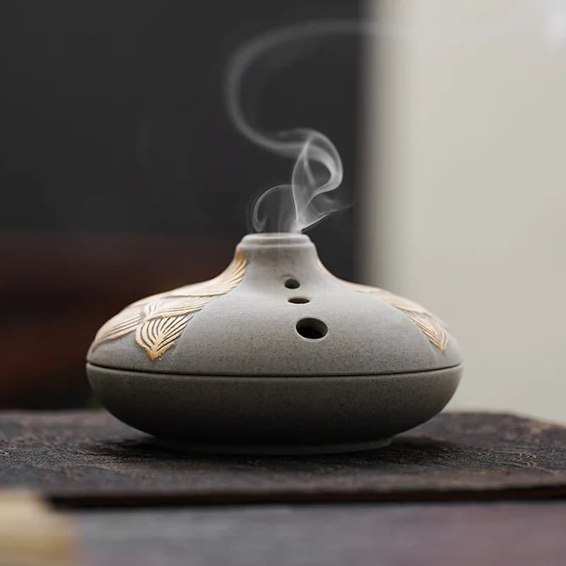 Lotus Incense Burner Tao Sha Tea Dish Incense Burner Wormwood Mosquito Repellent Household Indoor Creative Aromatherapy Stove
