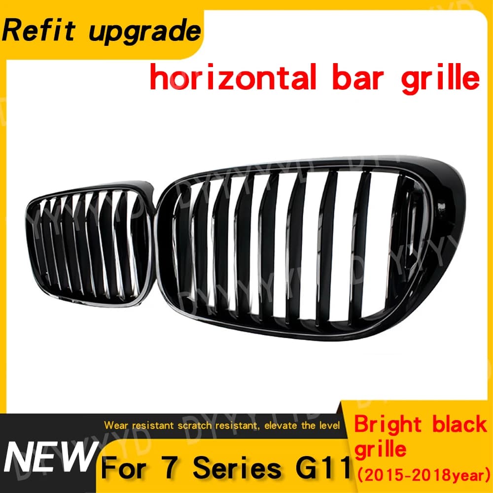 M style Front Grill For BMW 7 Series G11 G12 2015 2016 2017 2018 730li 740li 750li 730d Single bar Gloss Black Racing Grills
