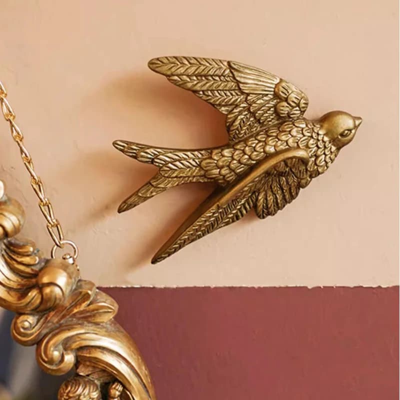 Resin Swallow Hanging Painting Ornament Small Swallow American French European Restaurant Bedhead Sofa Entrance