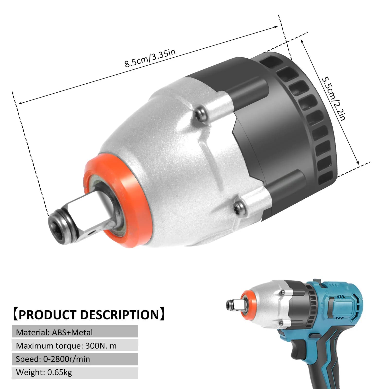 1/4Inch 1/2Inch Double Chuck Power Tool Accessories Impact Wrench Accessories High-Torque Electric Impact Drill  Impact Wrench