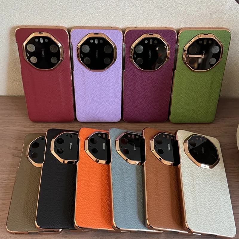 Simple Solid Color Leather Phone Case for Huawei Mate 60 70 Pro+ 80 Pro Max with Protective Cover