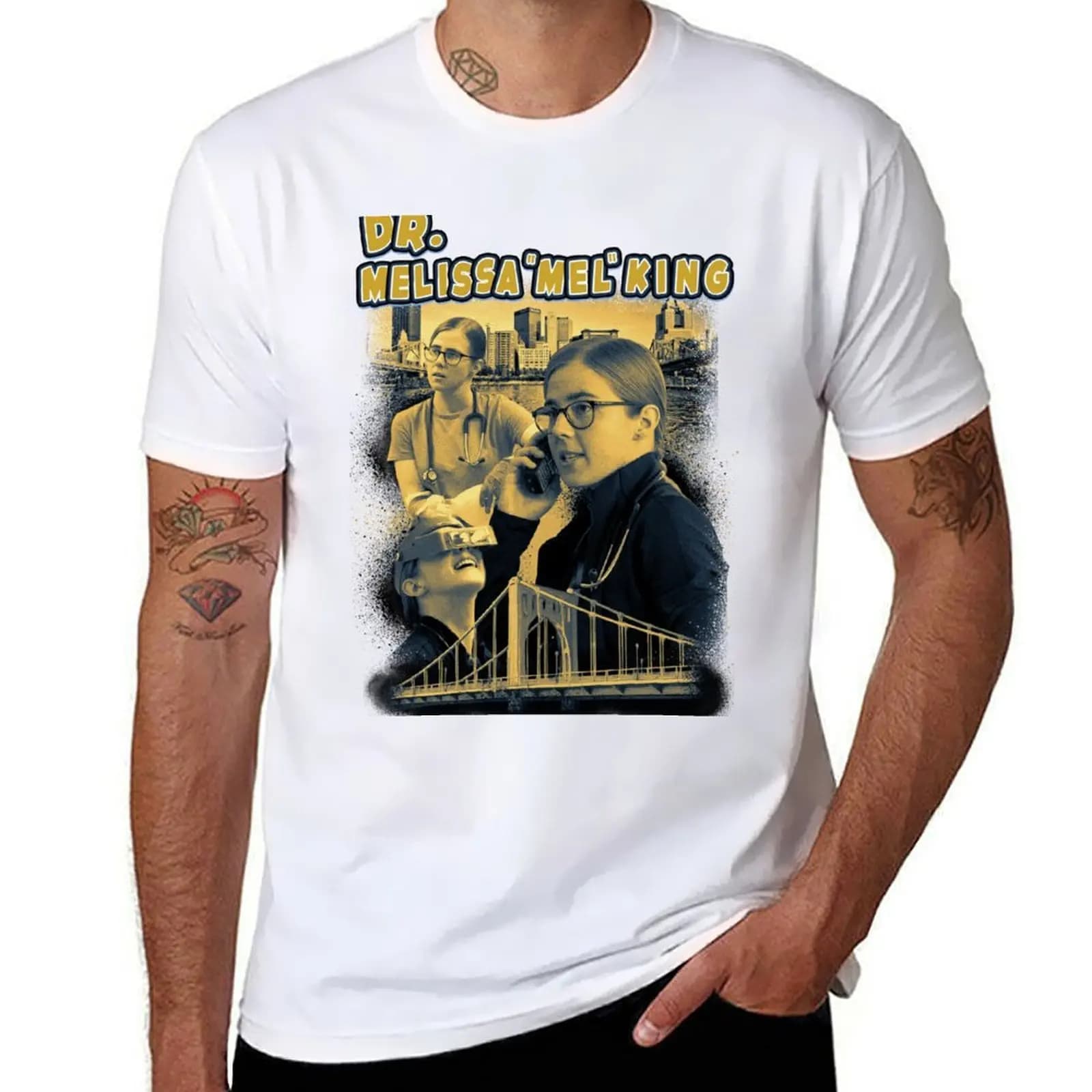 The Pitt Dr. Melissa Mel King T-Shirt man t shirt cotton high quality man t shirts graphic T-Shirt