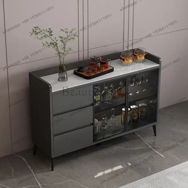 LJY Drinks Glass Living Room Cabinets Display Gray Storage Living Room Cabinets Bedroom Sideboard Woonkamerkasten Furniture For