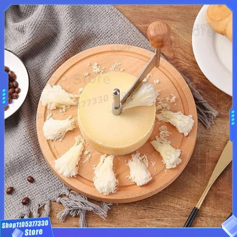 Manual Rotating Cheese Slicer Solid Wood Girole Shaver Creative Kitchen Tool for Hard Cheese Shavings Cross Border Home