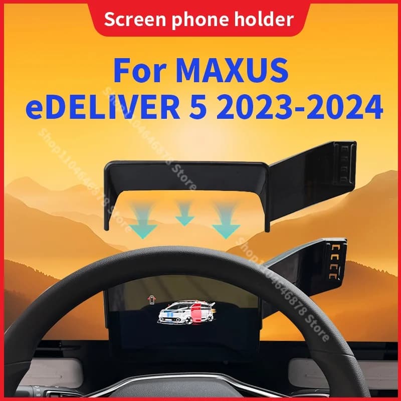 Car Cell Phone Holder Clip For Maxus EDeliver 5 2023-2024 Screen 360° Rotating Base Bracket Wireless Charging