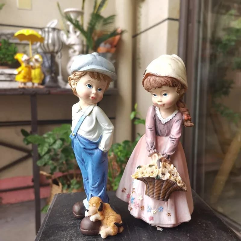 American Small Ornament Country Forest Balcony Green Garden Couple Series Wedding Decoration Resin Gift Decoration Crafts