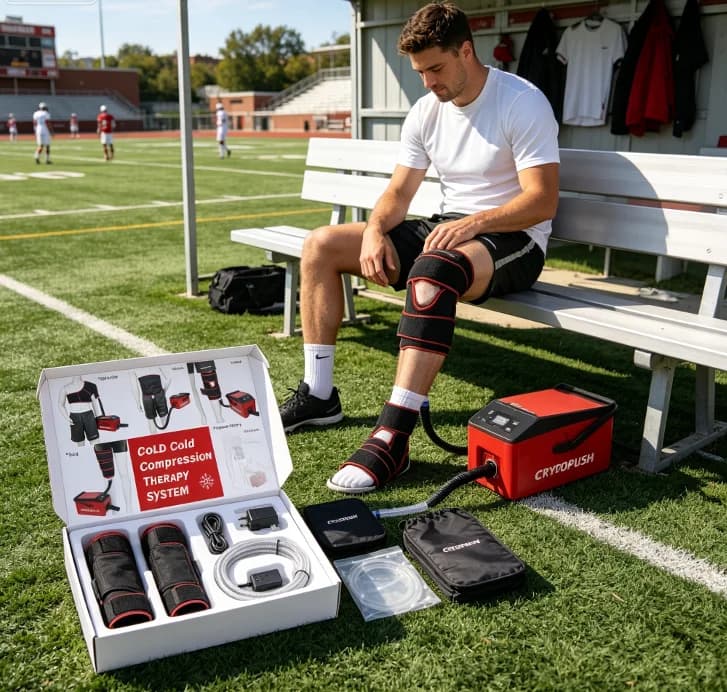 Portable Cryotherapy Freezer Ice Compression Cooling System Acute Swelling and Pain Management for Outdoor Sports Injuries
