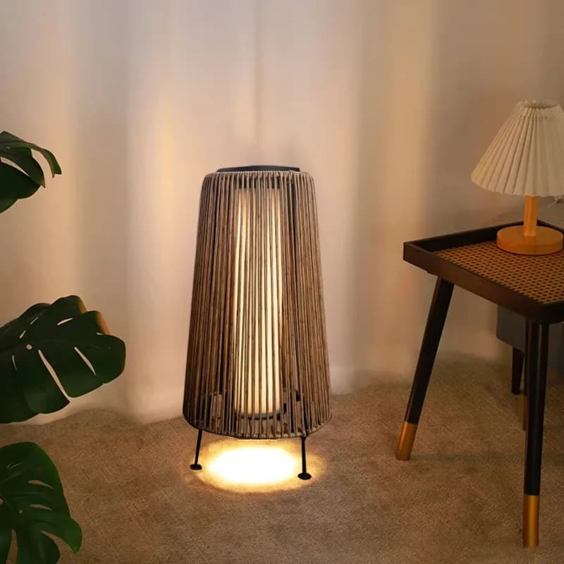Solar Rattan Garden Light Outdoor Garden Deck Lighting Emitting Diode Solar Backyard Light Lantern Light Emitting Diode