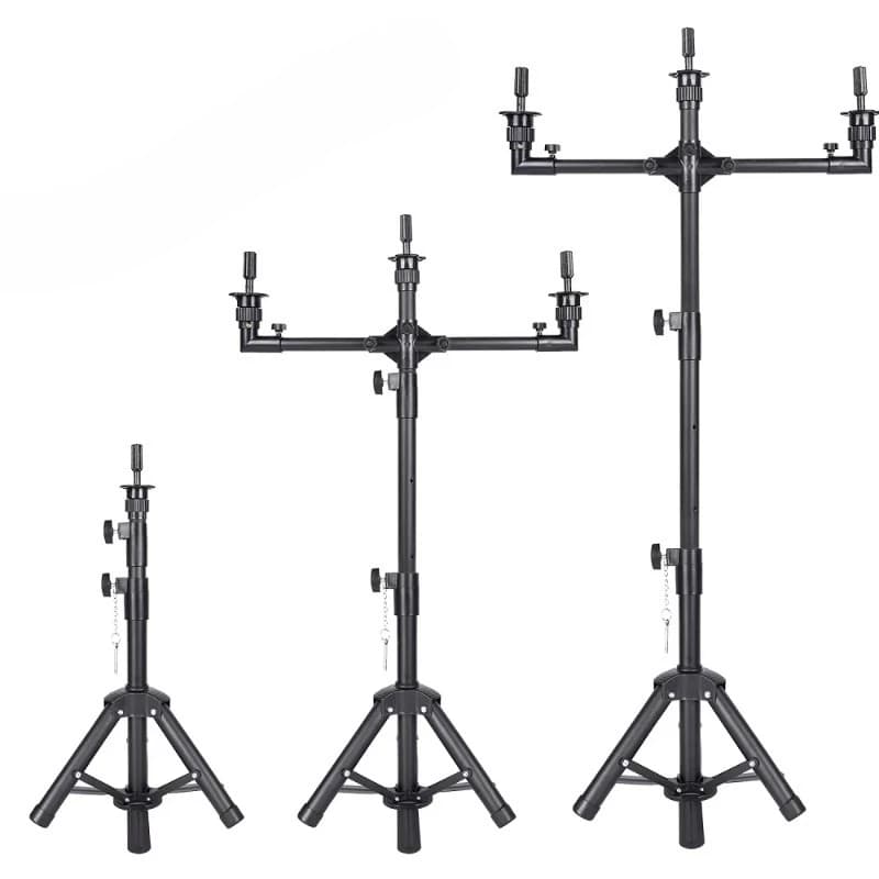 360 ° rotating three-arm wig holder tripod adjustable 26-50 inches