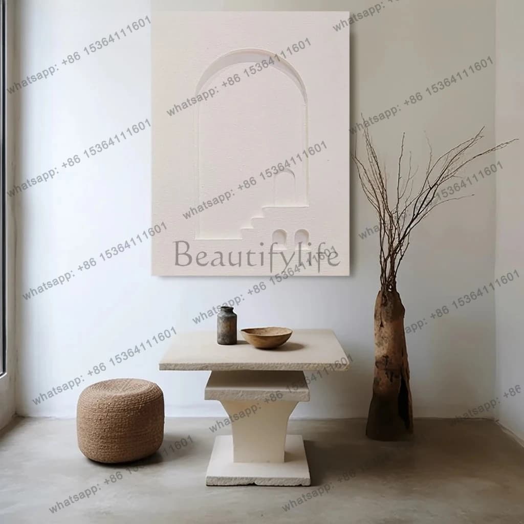 Modern Minimalist Wood Carving Decorative Painting Sofa Background Relief Hanging Painting