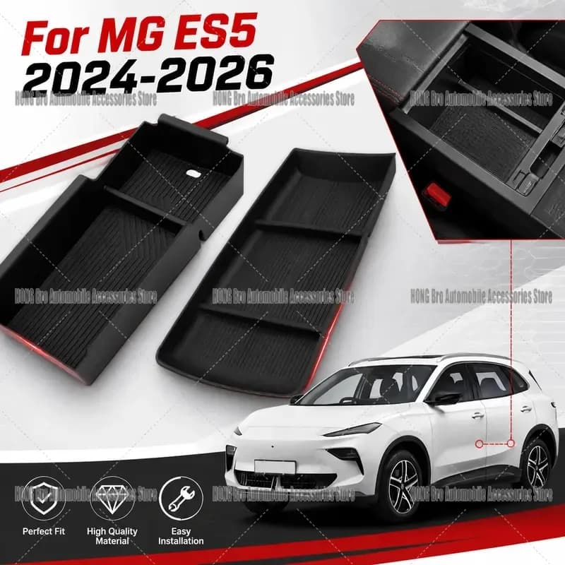 For MG ES5 S5 EV 2024 2025 2026 Armrest Storage Box Center Console Lower Tray Organizer Car Interior Accessories