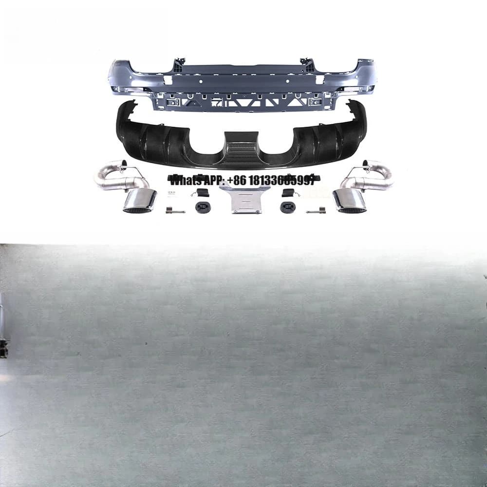Factory Wholesale High Quality Carbon Fiber GT Style Rear Lip with Exhaust Tips Fit for Porsche Cayenne 9Y0.1 2018-2023