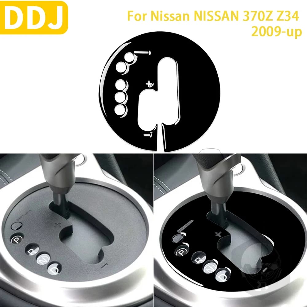 For Nissan 370Z Z34 2009-up Accessories Piano Black Plastic Car Interior Manual Transmission Panel Trim Sticker Decoration