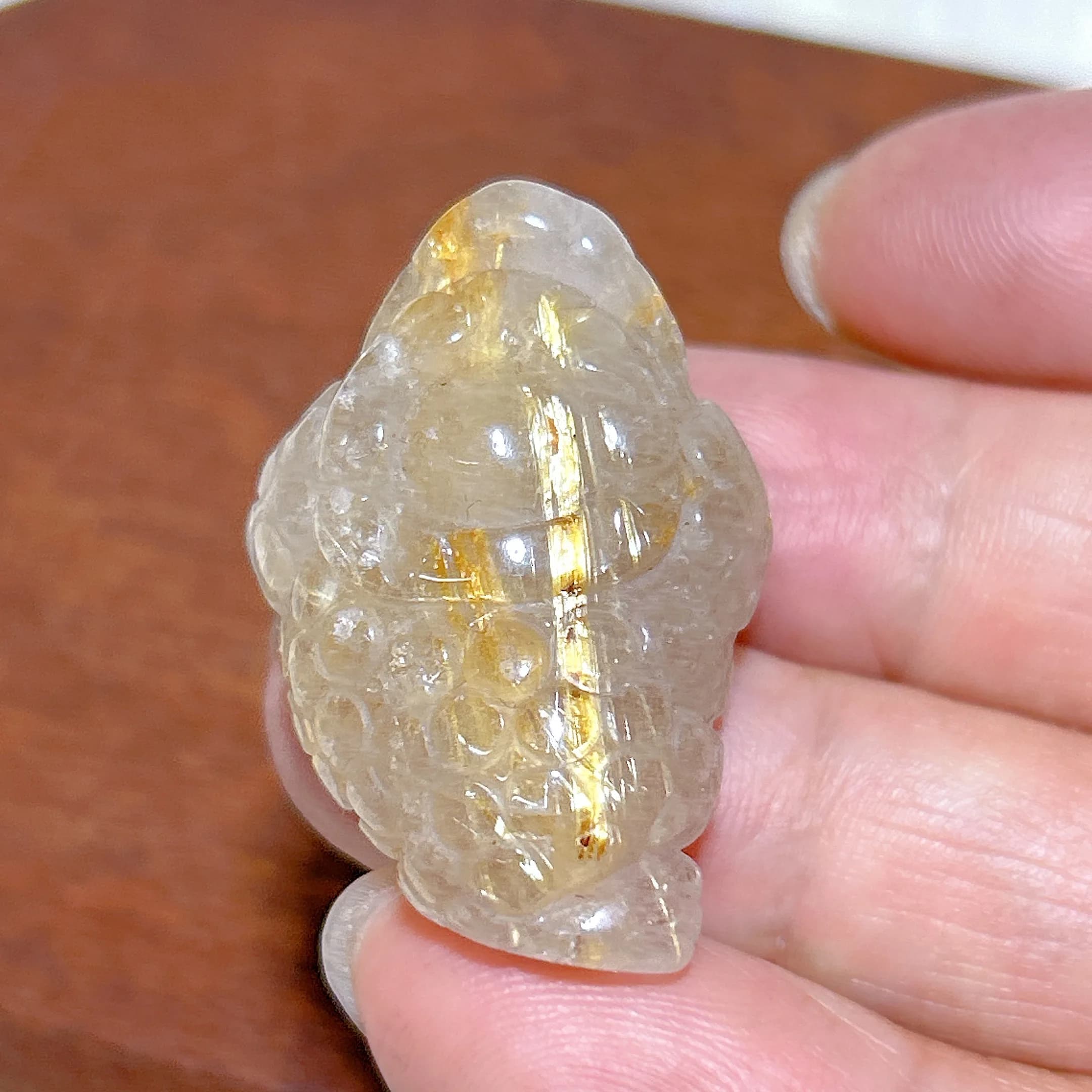 High Quality Natural Crystal Brazil Golden Rutile Toad Carving Money Drawing Gemstones Healing Energy Reiki Home Decoration Gift