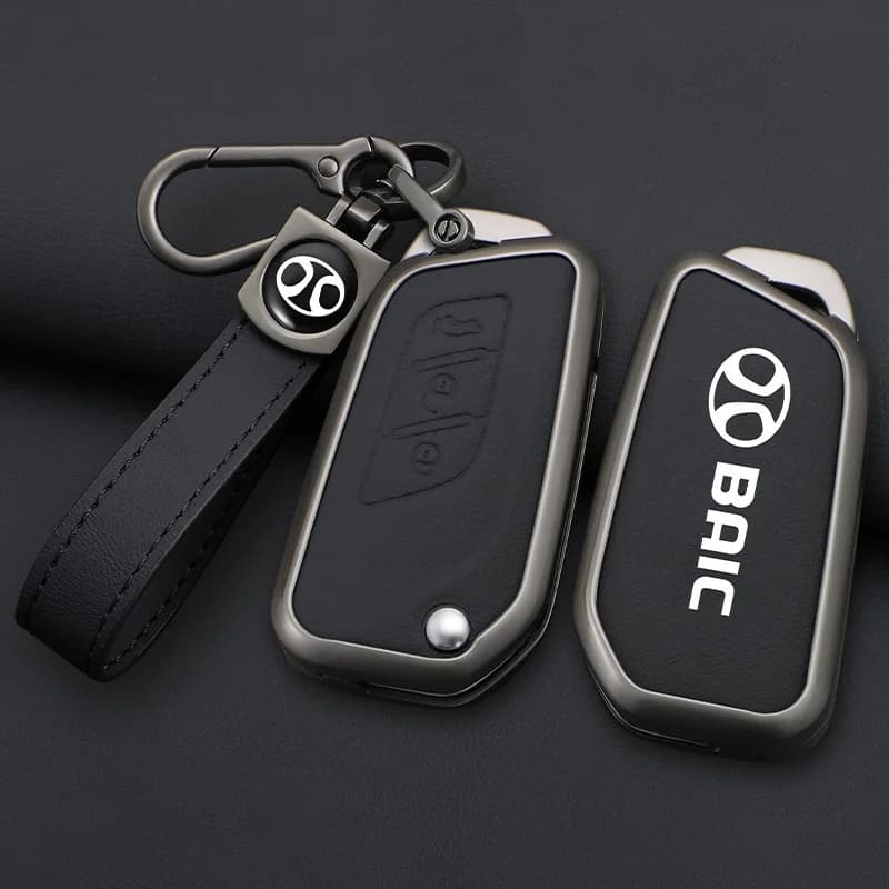Zinc Alloy Car Key Case Cover Fob For Baic Senova X25 X35 X55 X65 D50 for Changhe Q25 Q35 A6 Auto Accessories Holder Protective
