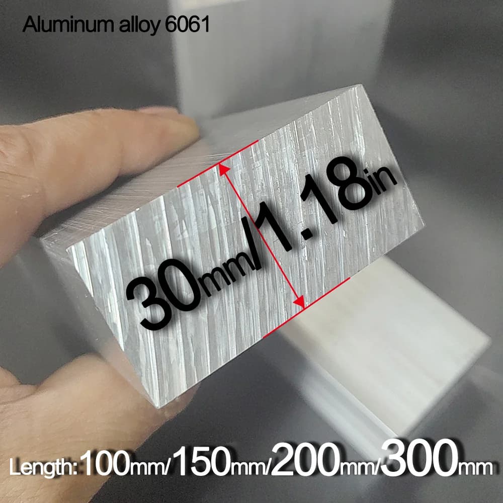 Thickness  30mm Width 35 45 55 65mm 6061 Aluminum Alloy Flat Bar Length  100mm 150mm 200mm 300mm