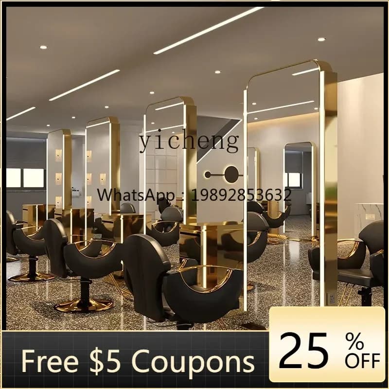 ZZ  barber shop mirror hair salon hair salon mirror table   double-sided perm and dye floor-to-ceiling hair cutting mirror