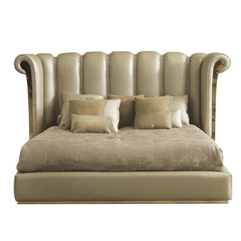 Double bed master bedroom light luxury modern fashion atmosphere cowhide bed