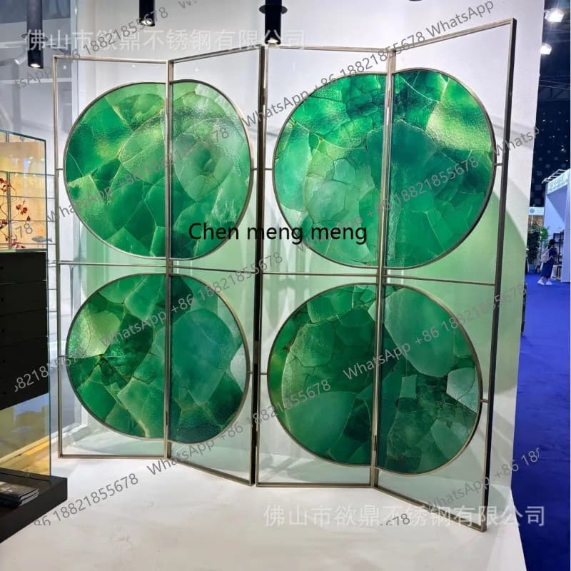 Glass partition Modern light luxury hotel Stainless steel folding screen Extremely narrow frame Factory direct sales