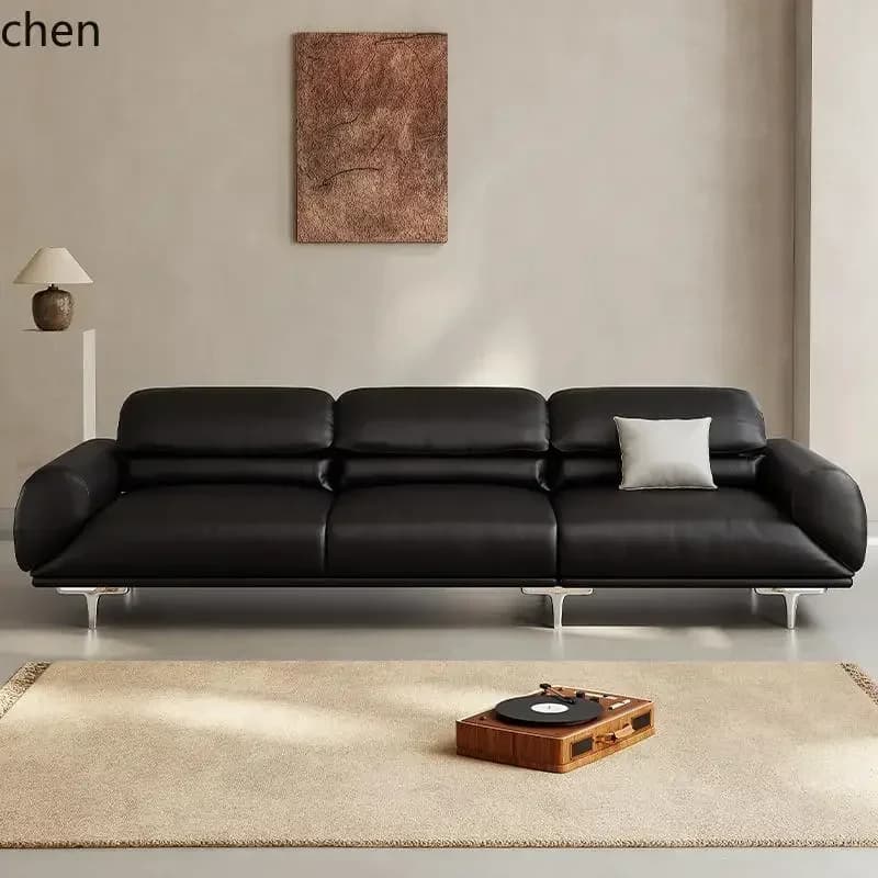 a-1 adjustable armrest living room straight sofa leather sofa combination Ready to ship and purchase with peace of mind