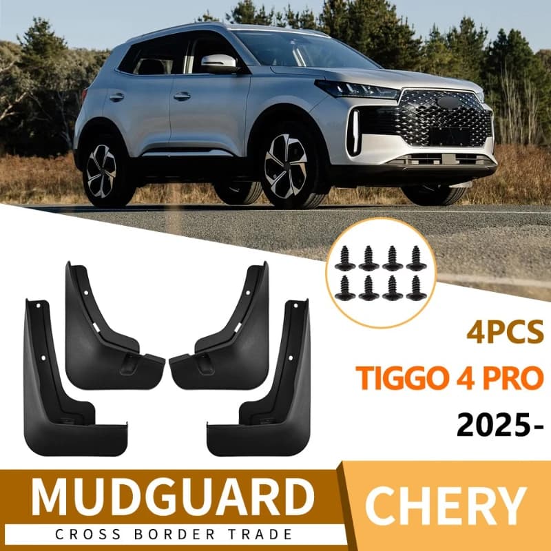 4pcs Car Mud Flap For Chery Tiggo 4 PRO Cross Ebro S400 HEV 2025 2026 2027 Antifreeze Mudguard Fender Mud Guard Auto Accessories