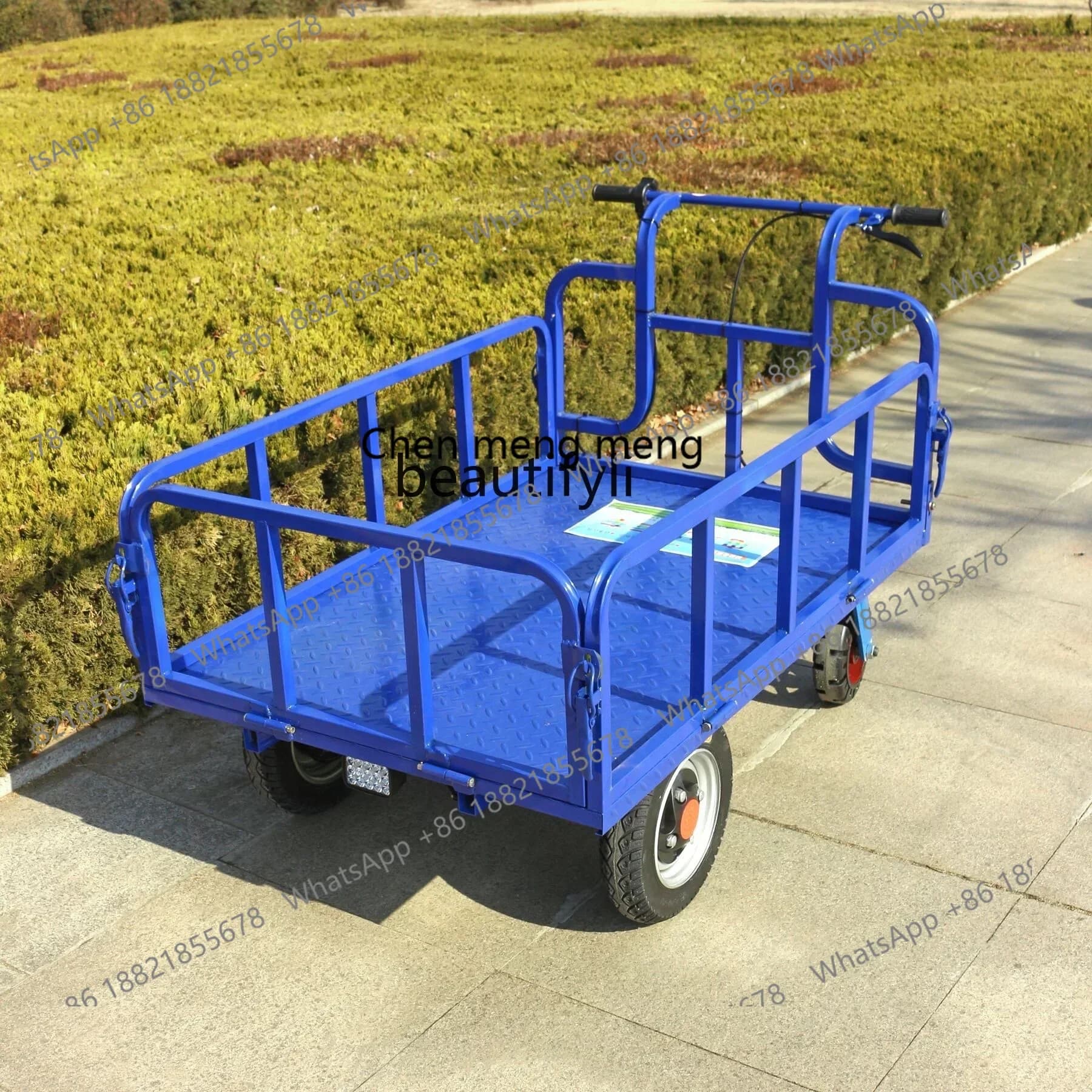 D178 H Multifunctional Electric Four-Wheel Flat Trolley Material Trolley Transport Truck