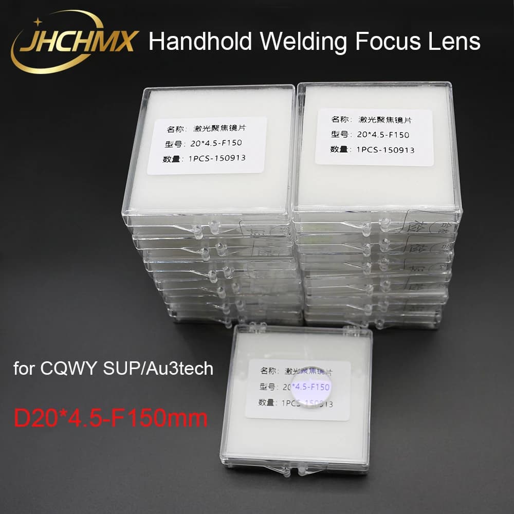 JHCHMX Fiber Laser Hand-hold Welding Gun SUP Focus Lens D20*4.5-F150mm for CQWY Au3tech Welding Parts Wholesale